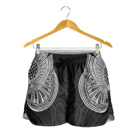 Samoan Traditional Art Tattoos Shorts for Women Tatau Roman Reigns Black Color - Polynesian Pride