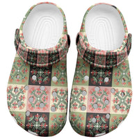 Seamless Pattern Pikake Lei Clogs Shoes Floral Squares Pikake - Polynesian Pride