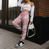 Soft Pink Mermaid Puakenikeni Maile Lei Jogger Pants