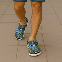 Solomon Islands Meri Kirihimete Clogs Shoes Pacific Patchwork Xmas Vibes - Polynesian Pride