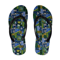 Solomon Islands Meri Kirihimete Flip Flops Pacific Patchwork Xmas Vibes - Polynesian Pride