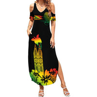PNG Hibiscus Tribal Pattern Summer Maxi Dress Motuan Reggae Color LT7 Women Reggae - Polynesian Pride
