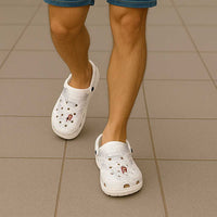 Super Samoa-Six Eight Five to The World Clogs Shoes Traditional Samoan Tattoo All White LT03 - Polynesian Pride