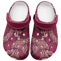 Sweet Pink Monstera Clogs Shoes Polynesian Tribal Pattern LT01 Pink - Polynesian Pride