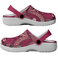 Sweet Pink Monstera Clogs Shoes Polynesian Tribal Pattern LT01 - Polynesian Pride
