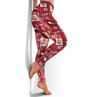 Tahiti Oaoa I Teie Noera Leggings Pacific Patchwork Xmas Vibes - Polynesian Pride