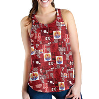 Tahiti Oaoa I Teie Noera Women Racerback Tank Pacific Patchwork Xmas Vibes - Polynesian Pride