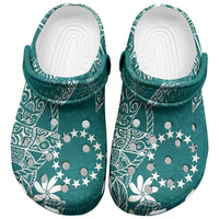 Teal Kuki Airani Tapakau Clogs Shoes Tribal Anchor Mix Tiare