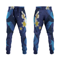 Teal Purple Banana Leaf Hawaii Jogger Pants Lau Maia Plumeria Tropical Summer Vibes LT14 Teal Purple - Polynesian Pride