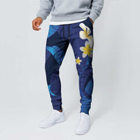 Teal Purple Banana Leaf Hawaii Jogger Pants Lau Maia Plumeria Tropical Summer Vibes LT14 - Polynesian Pride