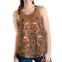 Terracotta Bird of Batik Papua Women Racerback Tank Exotic Natural Wealth of Papua - Polynesian Pride
