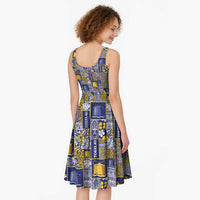 Tokelau Manuia te Kilihimahi Midi Dress Pacific Patchwork Xmas Vibes - Polynesian Pride