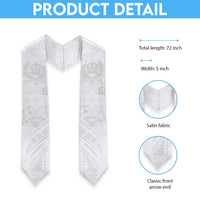 Tonga Faka Sepitema Graduation Stole Ngatu Pattern with Plumeria and Hibiscus
