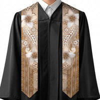 Tonga Kupesi Ngatu Graduation Stole Vintage Brown Plumeria