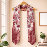 Tonga Kupesi Ngatu Graduation Stole Vintage Red Plumeria