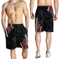 Traditional Art Hawaiian Kakau Tattoos Shorts for Men Red Color LT03 - Polynesian Pride