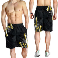 Traditional Art Hawaiian Kakau Tattoos Shorts for Men Yellow Color - Polynesian Pride