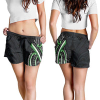Traditional Art Hawaiian Kakau Tattoos Shorts for Women Green Color LT03