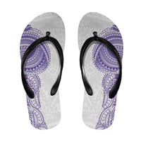 Traditional Polynesian Art Tattoos Flip Flops Purple Color - Polynesian Pride