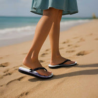 Traditional Polynesian Art Tattoos Flip Flops Purple Color - Polynesian Pride