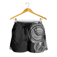 Traditional Polynesian Art Tattoos Shorts for Women Black Color - Polynesian Pride