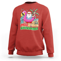 Mele Kalikimaka Tropical Hawaiian Christmas in Hawaii Beach Santa Sweatshirt TS02 Red - Polynesian Pride