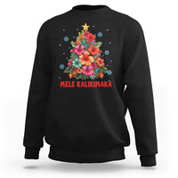 Tropical Hawaiian Hibiscus Christmas Tree Mele Kalikimaka Sweatshirt TS02 Black - Polynesian Pride
