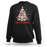 Tropical Hawaiian Plumeria Christmas Tree Mele Kalikimaka Sweatshirt TS02 Black - Polynesian Pride