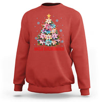 Tropical Hawaiian Plumeria Christmas Tree Mele Kalikimaka Sweatshirt TS02 Red - Polynesian Pride