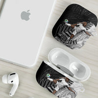 Personalized New Zealand Football AirPods Case Kiwi Mascot with Silver Fern - Maori Tribal Tattoo Art