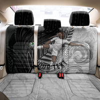 Personalized New Zealand Football Back Car Seat Cover Kiwi Mascot with Silver Fern - Maori Tribal Tattoo Art