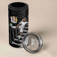 Personalized New Zealand Football 4 in 1 Can Cooler Tumbler Kiwi Mascot with Silver Fern - Maori Tribal Tattoo Art TS04 - Polynesian Pride