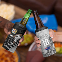 Personalized New Zealand Football 4 in 1 Can Cooler Tumbler Kiwi Mascot with Silver Fern - Maori Tribal Tattoo Art TS04 - Polynesian Pride