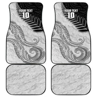Personalized New Zealand Football Car Mats Kiwi Mascot with Silver Fern - Maori Tribal Tattoo Art