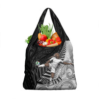 Personalized New Zealand Football Grocery Bag Kiwi Mascot with Silver Fern - Maori Tribal Tattoo Art