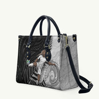 Personalized New Zealand Football Leather Bag Kiwi Mascot with Silver Fern - Maori Tribal Tattoo Art