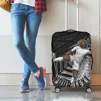 Personalized New Zealand Football Luggage Cover Kiwi Mascot with Silver Fern - Maori Tribal Tattoo Art