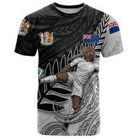 Personalized New Zealand Football T Shirt Kiwi Mascot with Silver Fern - Maori Tribal Tattoo Art