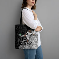 Personalized New Zealand Football Tote Bag Kiwi Mascot with Silver Fern - Maori Tribal Tattoo Art TS04 - Polynesian Pride