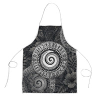 Hawaiian Piko Apron Cultural Anchor Connect Your Roots Ocean Waves TS04 Black Grey - Polynesian Pride
