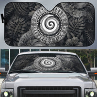 Hawaiian Piko Auto Sun Shade Cultural Anchor Connect Your Roots Ocean Waves TS04 Black Grey - Polynesian Pride
