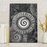 Hawaiian Piko Canvas Wall Art Cultural Anchor Connect Your Roots Ocean Waves TS04 Without Frame Black Grey - Polynesian Pride