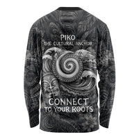 Hawaiian Piko Long Sleeve Shirt Cultural Anchor Connect Your Roots Ocean Waves TS04 - Polynesian Pride