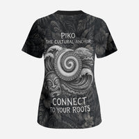 Hawaiian Piko Scrub Top Cultural Anchor Connect Your Roots Ocean Waves TS04 - Polynesian Pride