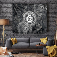 Hawaiian Piko Tapestry Cultural Anchor Connect Your Roots Ocean Waves TS04 Black Grey - Polynesian Pride