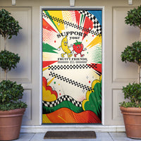 Support Your Fruity Friends Love Wins Gay Pride Door Cover LGBTQ Retro 30s Cartoon Checkered
