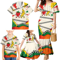 Support Your Fruity Friends Love Wins Gay Pride Family Matching Mermaid Dress and Hawaiian Shirt LGBTQ Retro 30s Cartoon Checkered
