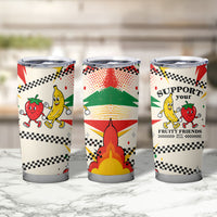 Support Your Fruity Friends Love Wins Gay Pride Tumbler Cup LGBTQ Retro 30s Cartoon Checkered