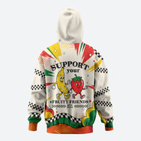 Support Your Fruity Friends Love Wins Gay Pride Zip Hoodie LGBTQ Retro 30s Cartoon Checkered