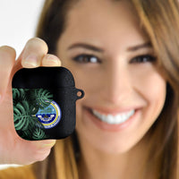 Federated States Of Micronesia AirPods Case FSM Tropical Monstera Leaf Dark Tribal Pattern TS04 - Polynesian Pride